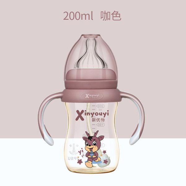 新優(yōu)怡雙色PPSU奶瓶200ml 咖色