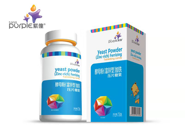 紫僮酵母粉(富鋅型)加鐵壓片糖果