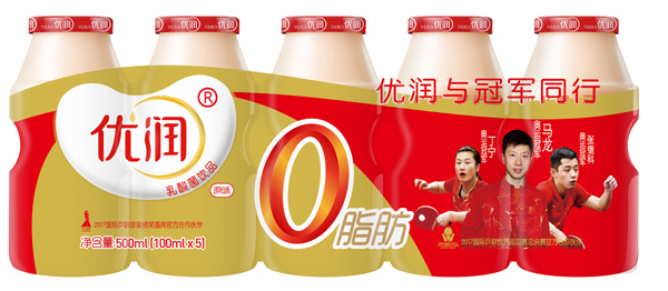 優(yōu)潤乳酸菌飲品 100ml 優(yōu)潤0脂肪 瓶標(biāo)