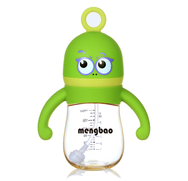 盟寶小精靈ppsu奶瓶綠色