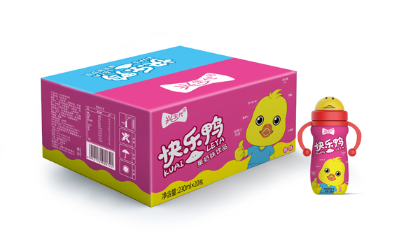 興生代快樂鴨果奶味飲品 原味紅色