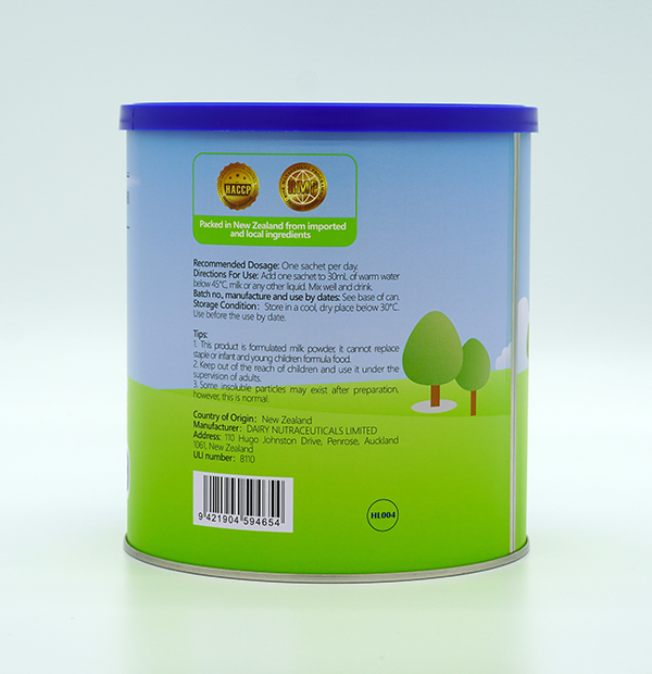 可芭納羊乳N-乙酰神經氨酸乳鐵蛋白調制乳粉 背面