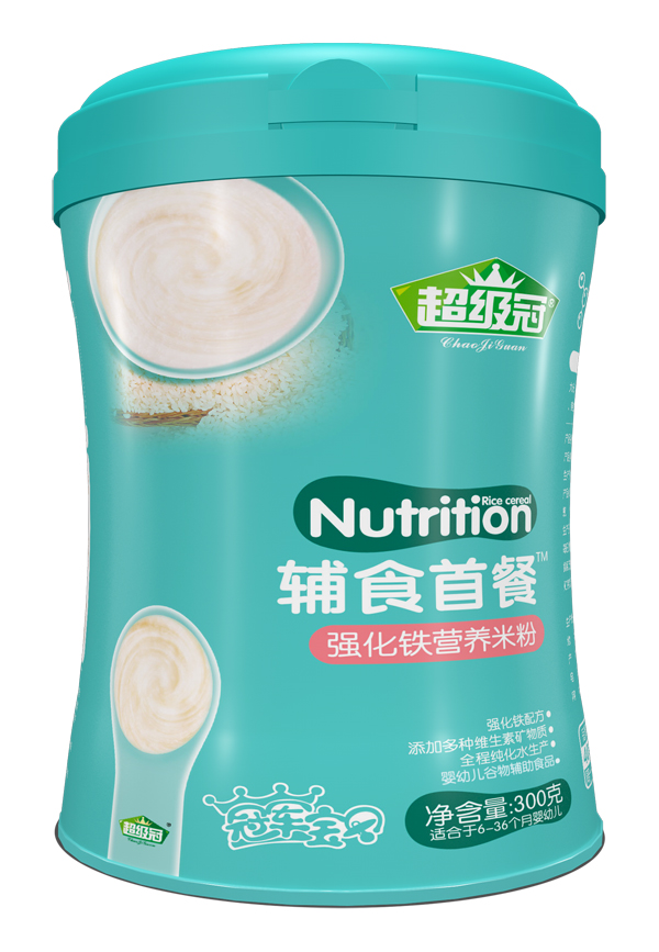 超級冠新款輔食首餐強化鐵營養(yǎng)米粉