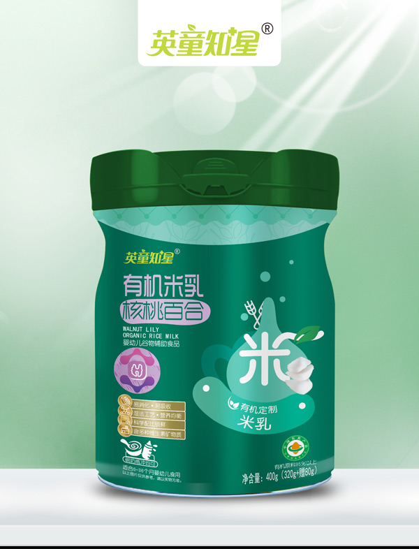 英童知星有機米乳-核桃百合