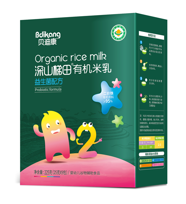 貝迪康深山梯田有機(jī)米乳 益生菌配方 盒裝