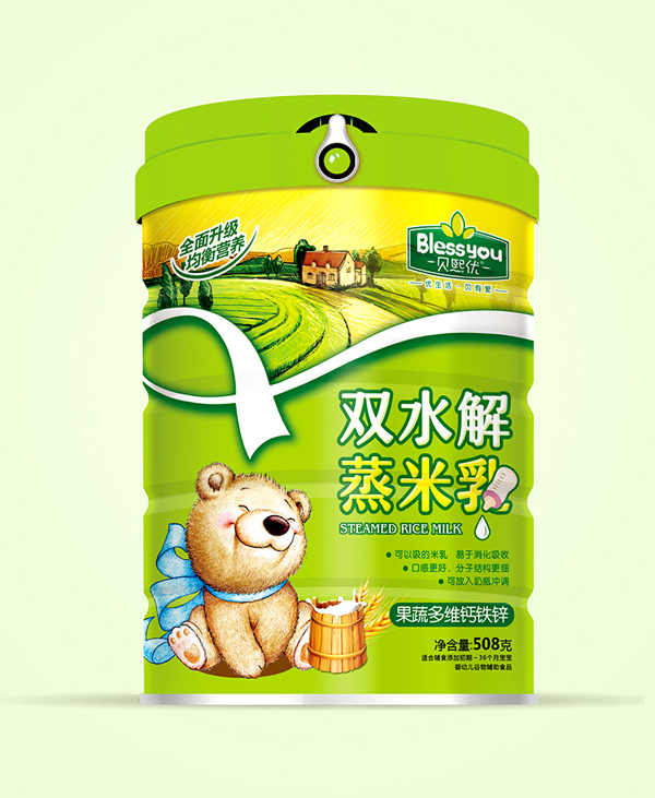 貝熙優(yōu)雙水解蒸米乳聽裝508克(果蔬多維鈣鐵鋅)