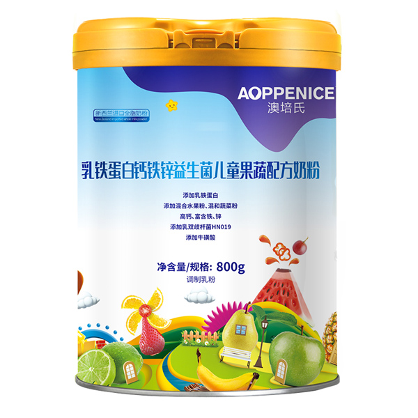 澳培氏乳鐵蛋白鈣鐵鋅益生菌兒童果蔬配方奶粉