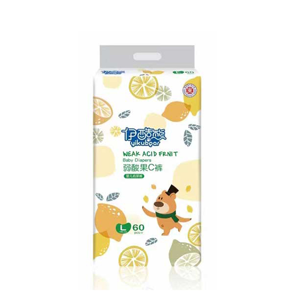 伊酷熊弱酸果C褲-嬰兒紙尿褲L60