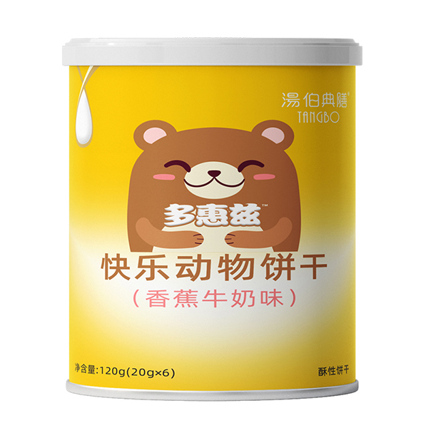 湯伯典膳快樂動物餅干(香蕉牛奶味)罐裝120g