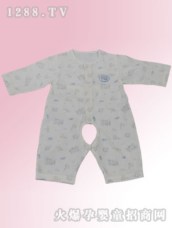 安嬰寶淺色小花連體衣