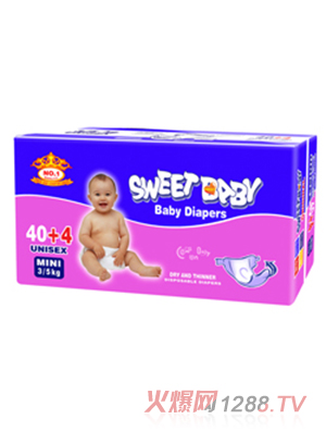 貝貝屋嬰兒紙尿褲M(mǎn)IN40+4PCS