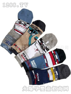 哆啦小貝卡通直板襪