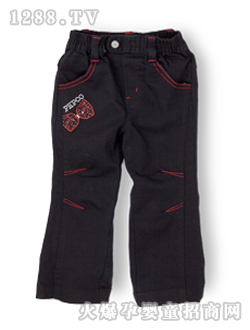 小豬班納黑色女童長(zhǎng)褲