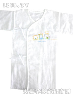 小伙伴紗布系帶長和服