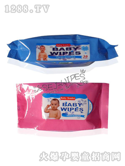 舒爾潔嬰兒濕巾粉紅色包裝