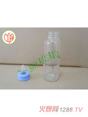 一亞藍(lán)色直身玻璃奶瓶