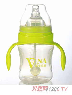VNA綠盾150ml寬口腰文雙耳自動PP奶瓶