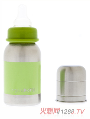 歐可滋不銹鋼標(biāo)口奶瓶綠4oz