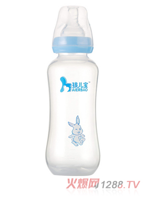 孩兒寶藍(lán)色標(biāo)口圓弧自動(dòng)PP奶瓶300ml