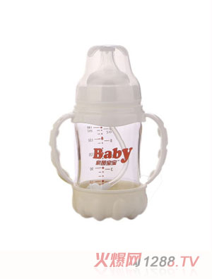 家茵寶寶晶鉆雙柄全自動防摔玻璃奶瓶