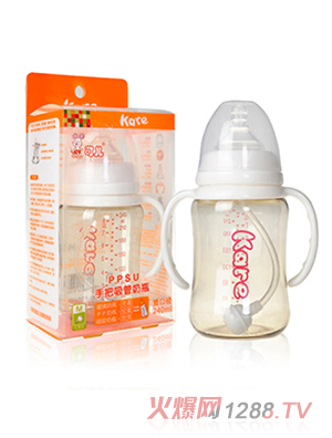 可兒KR-1067寬口手把自動PPSU奶瓶 240ml