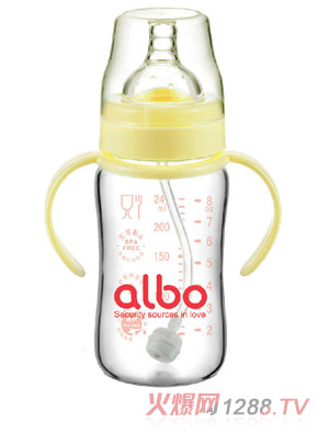 愛樂寶自動(dòng)晶鉆玻璃奶瓶240ml黃色