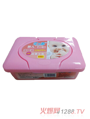 愛(ài)之道嬰兒手口濕巾100抽盒裝