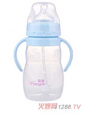 貝嬰硅膠奶瓶藍色