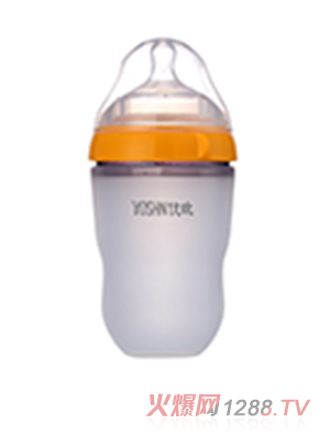 優(yōu)吮廣口硅膠PP奶瓶250ML