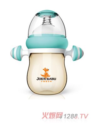 小袋鼠巴布自動按摩手柄PPSU奶瓶BP-891藍色