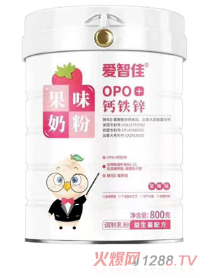 愛(ài)智佳鈣鐵鋅果味奶粉 草莓味