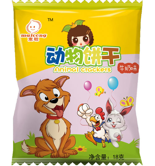 麥聰動(dòng)物餅干牛奶味