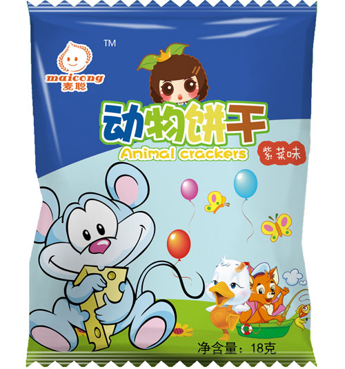 麥聰動(dòng)物餅干紫菜味