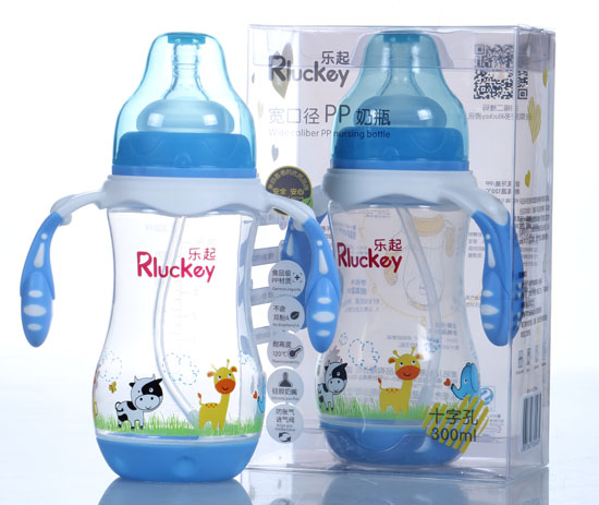 樂起300ml寬口PP奶瓶藍