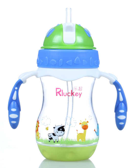 樂起PP帶吸管水壺240ml藍(lán)色