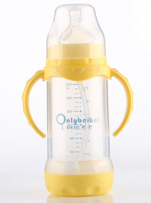 唯昵貝貝寬口防爆玻璃奶瓶210ml黃色